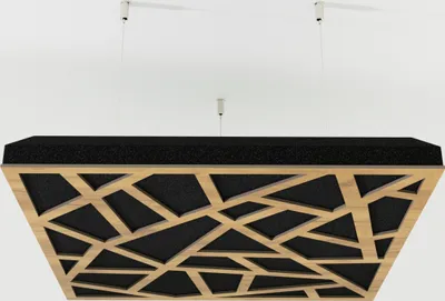 Produktbild von 2-Stück Akustik Deckenpaneele «SKYROSS-C» mit Montageset | Absorption - Diffusion - Reflexion - Schalldämmung - Isolierung | Acoustic Cloud Panel | 50x50x5cm | Farbe: Eiche