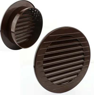 Immagine prodotto di Griglia di ventilazione Griglia di plastica Griglia di scarico Griglia di ventilazione marrone Ø 100 mm
