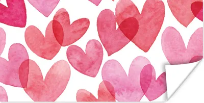 Produktbild von MuchoWow® Poster Ein Aquarell mit Herz-Illustration 40x20 cm - Poster für die Wand - Poster Schlafzimmer