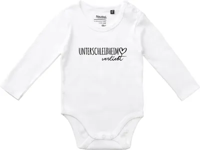 Produktbild von Huuraa Baby Body Unterschleißheim verliebt 74 White  Baumwolle Fairtrade Langarmbody Geschenkidee