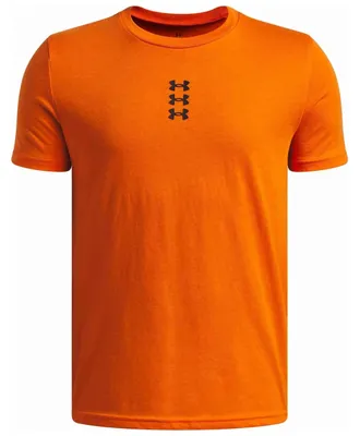 Produktbild von Under Armour Hoops Triple Logo Junior-kurzarm-t-shirt Orange 14-16 Years Junge Orange 14-16 Years