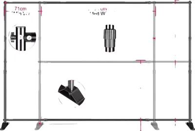 Obrázok produktu pre Stojan na pozadie, nastaviteľný na fotografovanie, robustná konštrukcia, dvojitý 27x34M