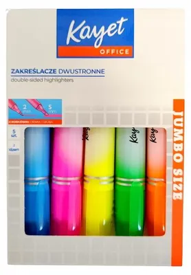 Produktbild von Kayet Doppelseitige Marker mit 2mm und 5mm Spitze, 5 Stück
