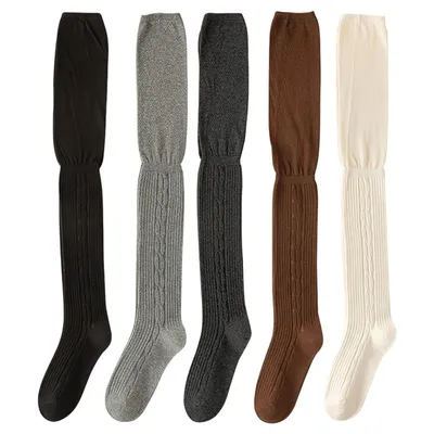 Produktbild von 5 Paar Kniestrümpfe Damen Thermostrümpfe aus Baumwolle Lange Wintersocken