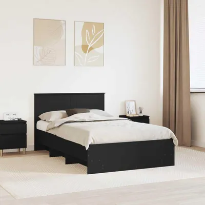 Immagine prodotto di Maison Exclusive - Struttura letto nera, 120 x 190 cm, realizzata in materiale composito di legno