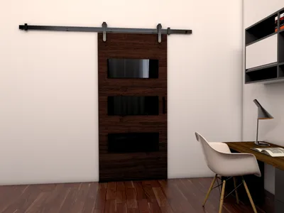 Produktbild von Schiebetür an der Wand BUSHLAND 5 - 96 cm, Wenge