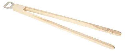 Productafbeelding van Houten grilltang - vleestang, lengte 43 cm - uniek BBQ-accessoire met flessenopener - natuurproduct
