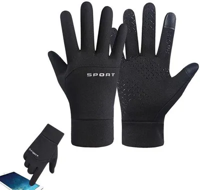 Productafbeelding van Winterhandschoenen - Touchscreen-handschoenen met volledige vingerbedekking - Warmte-isolerende handschoenen - Geschikt voor fietsen, wandelen, skiën, kamperen, vissen of andere outdooractiviteiten - Zwart