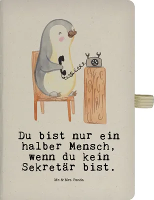 Produktbild von Mr. & Mrs. Panda Tagebuch Sekretär Herz - Transparent - Geschenk, notizbuch a4, Adressbuch, Kladde, Journal
