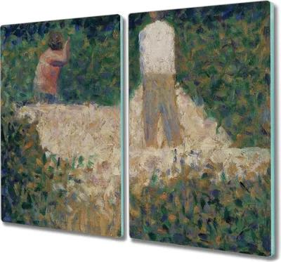 Produktbild von Coloray Kochplattenabdeckung Herdabdeckplatte 2x30x52 cm Hackbrett Schneidebrett Küchenbrett - Zwei Steinklopfer Seurat