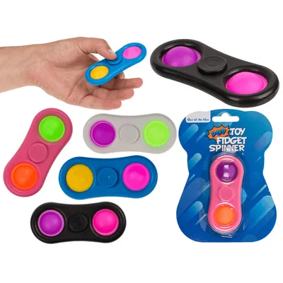 Produktbild von Pop Toy Fidget Spinner, Oval, ca. 9 x 4 cm, ca. 17 g, 4-farbig sort., auf Try-Me Blisterkarte