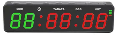 Imagen del producto de Reloj digital portátil para gimnasio, con temporizador de intervalos de entrenamiento, batería recargable y función de cronómetro, ideal para uso en casa, garaje o para boxeo