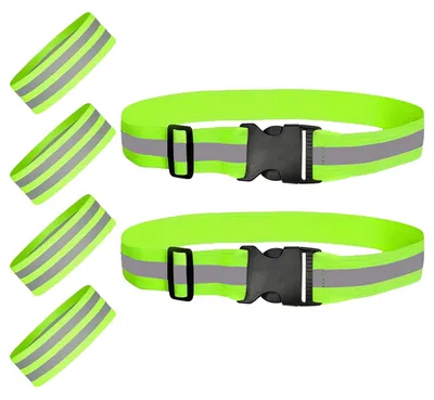Produktbild von Solidchoice – Set aus 4 reflektierenden Armbändern und 2 Hüftbändern für das Joggen