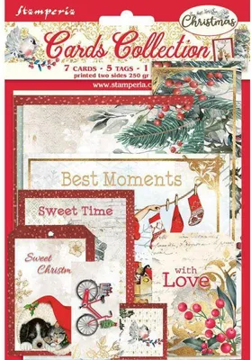 Produktbild von STAMPERIA Karten- und Anhängerset SCRAPBOOKING Mixed Media, Romantic Christmas