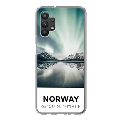 Produktbild von MuchoWow® Handyhülle Schutzhülle Hülle für Samsung Galaxy A32 5G Norwegen - Nordlichter - See Silikon Softcase Handy Hülle - Softcase