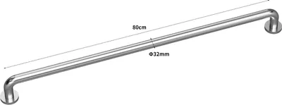 Produktbild von Edelstahl Haltegriff Griff Wandgriff Bad Badewanne Dusche Stange gebürstet chrom Ø32mm, 80cm, gebürstet