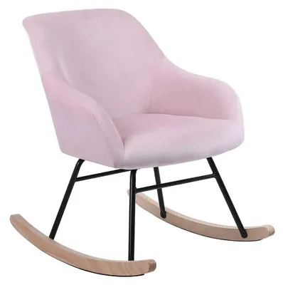 Relaxsessel aus Stoff und Holz, 60x78x78 cm, Rosa, Modern