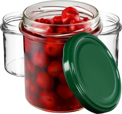 Immagine prodotto di KADAX vasetti per marmellata 350ml, fi82 mm, vasetti per conserve con coperchio a vite, vasetti per miele, vasetti per conserve, vasetti per funghi, marmellate, miele (20 pezzi, verde)