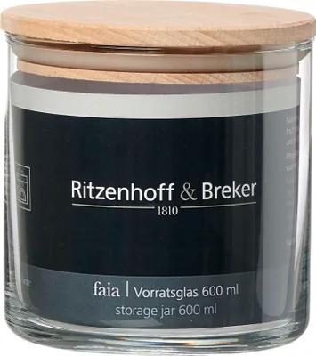 Immagine prodotto di Ritzenhoff & Breker 815412 Barattolo di stoccaggio Ritzenhoff & Breker FAIA, rotondo, 0,6 litri