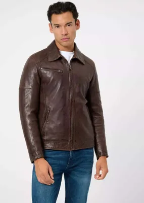 Image de Veste en cuir homme Ricano CLAUDE - Marron / XXL