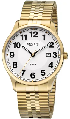 Zdjęcie produktu dla Zegarek męski Regent F-1574 z paskiem w kolorze złotym