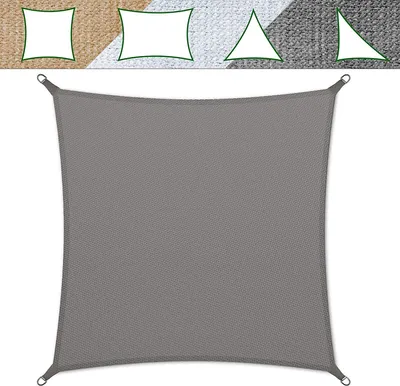 Produktbild von Atmungsaktives Sonnensegel UV Schutz Testnote 1.4 viele Farben Grau 3x3 m