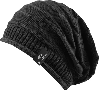 Chillouts unifarbene Longbeanie Erik mit Strick-Details in grau