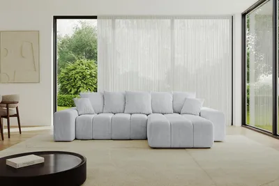 Produktbild von ALTDECOR Ecksofa mit Schlaffunktion und Bettkasten ENIL-L 297x189x68 cm  Grau - Corner Sofa Eckcouch Couch L-Form  Schlafcouch Ausziehbar Wohnlandschaft