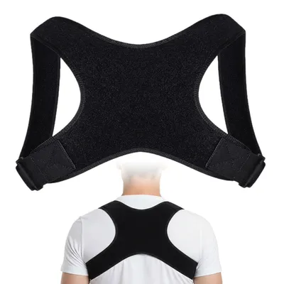 Obrázok produktu pre Opieradlo chrbta (21x64 cm, pre deti), pohodlná korekcia držania, ramenný popruh, nenápadná bedrová opora, nastaviteľná bedrová opora