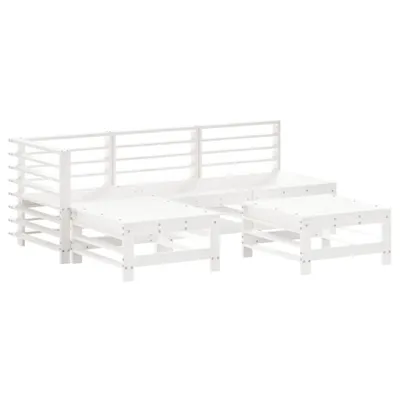 Produktbild von 5-tlg. Garten-Lounge-Set Weiß Massivholz Kiefer