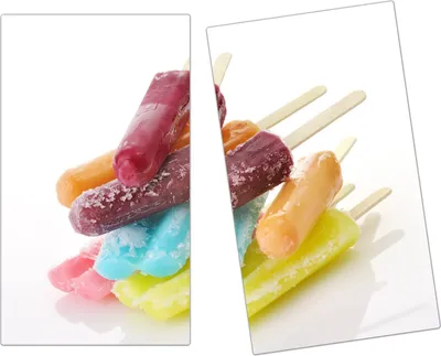 Produktbild von Spritzschutz Herdabdeckplatte Schneidebrett aus Glas Eis gestapelt 2-Teilig (60x52cm)