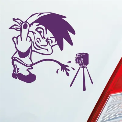 Produktbild von Auto Aufkleber Männeken Piss  Tuning Radar 10x10 cm Lila Sticker Heckscheibenaufkleber