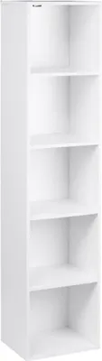 Produktbild von Bolt Edge Bücherregal – Weiß – Offene Regalböden – 6 Ebenen – 30x24x158,5cm – Für Büro, Wohnzimmer oder Schlafzimmer