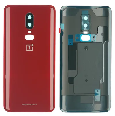 Produktbild von Oneplus 6 Backcover + Kameraglas + Kleber, Rot