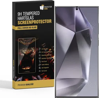 A product box for a screen protector next to a smartphone.