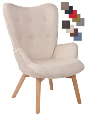 Produktbild von CLP Lounger Durham Stoff mit Buchenholz Gestell creme