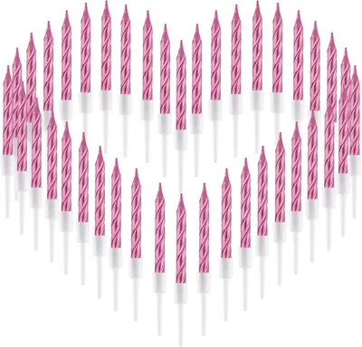 Imagen del producto de 40 velas de cumpleaños, velas en espiral para celebraciones de cumpleaños, ideales para decorar pasteles, perfectas para niñas y niños
