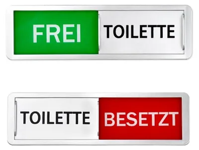 Toilettenstatus-Schild aus Acryl, 1 Stück, 18x6x1 cm