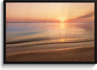Produktbild von MuchoWow® MuchoWow® Gerahmtes Poster Strand - Meer - Rosa - Sonnenuntergang 90x60 cm - Poster mit zchwarzem Bilderrahmen - Fotorahmen - Foto-Plakat