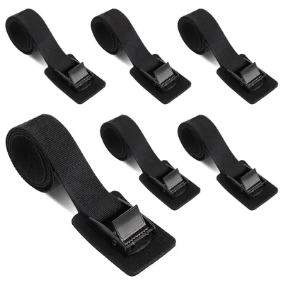 Obrázek produktu pro Popruhy černé, s polstrováním a sponou, 6 kusů, rozměry 0,5 m x 25 mm