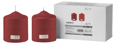 Produktbild von CANDLE 2er Set Stumpenkerzen - rot - Paraffin - H. 10cm x B. 8cm