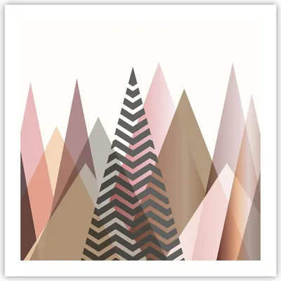 Produktbild von Poster - Poster ohne Rahmen - Berge Dreiecke Abstraktion - 60x60 cm - Wand Bild - Wanddeko - Wandbilder - Kunstposter - Wandposter - Bilder - Kunstdruck - Wanddekoration - Wandbild - P2XAC60x60-4402