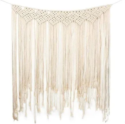 Obrázok produktu pre Unyqoos® – Nástenná dekorácia z macramé – ručne vyrobený bavlnený gobelín, boho dekorácia do obývačky a spálne, 100 x 115 cm