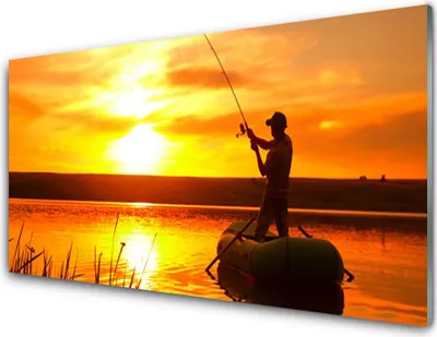 Produktbild von Acrylglasbilder 100x50 Wandbild Druck Sonne Meer Fischer Landschaft
