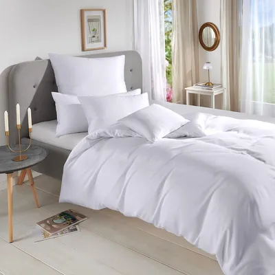 Produktbild von Traumschlaf Uni Lyocell™ Lyocell Bettwäsche 135x200 cm + 40x80 cm weiss