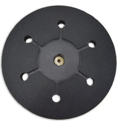 Produktbild von MENZER Klett-Schleifteller (225 mm), Wechselpad, schwarz, mit 6 Absauglöchern, für Trockenbauschleifer von MENZER