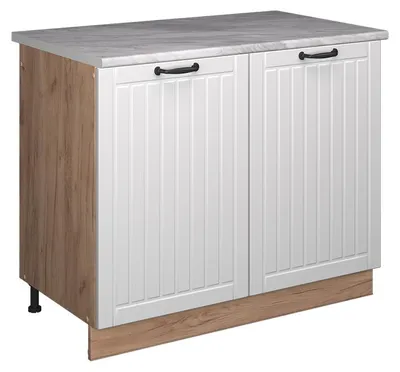 Immagine prodotto di Mobile lavello cucina Vicco Fame-Line Bianco rustico/Rovere dorato 100 cm, PL Marmo, Model 61978