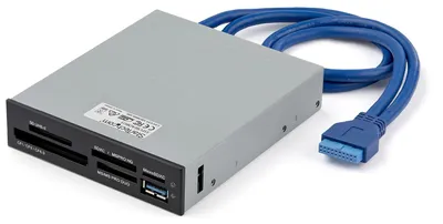 Obrázok produktu pre StarTech.com 35FCREADBU3, CF, Memory Stick (MS), Microsd (transflash), MicroSDHC, MiniSD, MMC, MS Duo, MS Micro (M2), MS..., Čierna, Kovová, 5000 Mbit/s, Plast, Oceľ, Výkon, CE, FCC, RoHS. TAA, REACH
