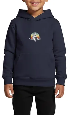 Produktbild von Spreadshirt Strickende Katze | Retro Katze Mit Wolle Kinder Premium Hoodie, 146/152 (10 Jahre), Navy