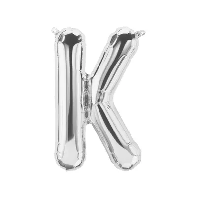 Produktbild von Folienballon Buchstabe K, silber, ca. 40 cm, für Luftbefüllung